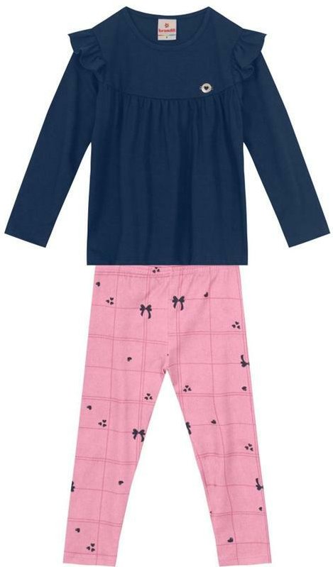 Imagem principal Conjunto Infantil Menina com Babados Azul Brandili Brandili