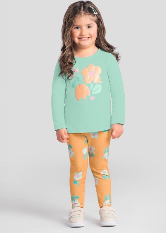 Imagem principal Conjunto Infantil Menina de Flores Azul Brandili Brandili