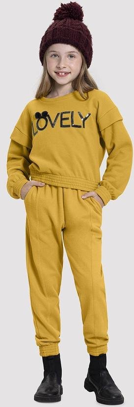 Imagem principal Conjunto Infantil Menina em Moletom com Bordado Amarelo Alakazoo Alakazoo