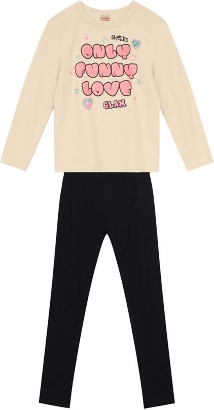 Imagem principal Conjunto Infantil Menina EscritaBege Brandili Brandili