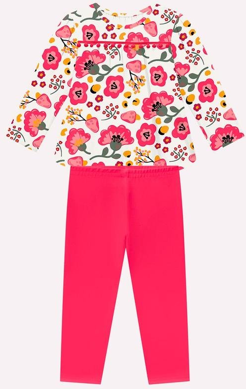 Imagem principal Conjunto Infantil Menina Flores Off White Nanai Nanai