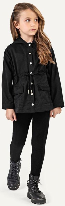 Conjunto Infantil Menina Jaqueta e Legging Preto