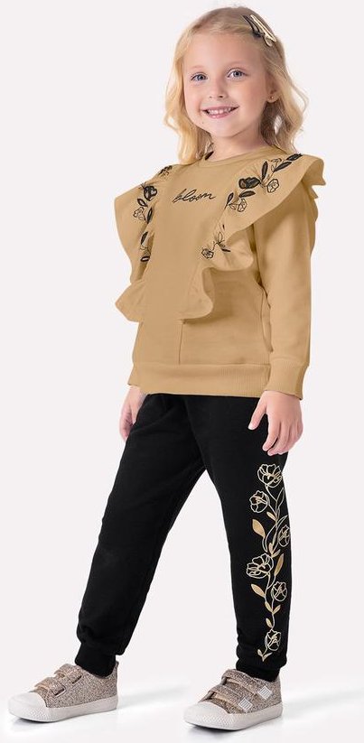 Imagem principal Conjunto Infantil Menina Lettering Marrom Nanai Nanai