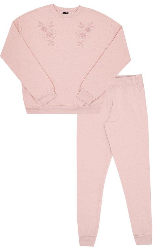 Conjunto Juvenil Menina Moletom Linho Rosa