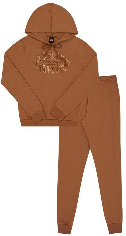 Conjunto Juvenil Menina Moletom Marrom