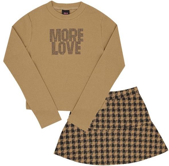 Conjunto Juvenil Ribana com Elastano Leve Marrom