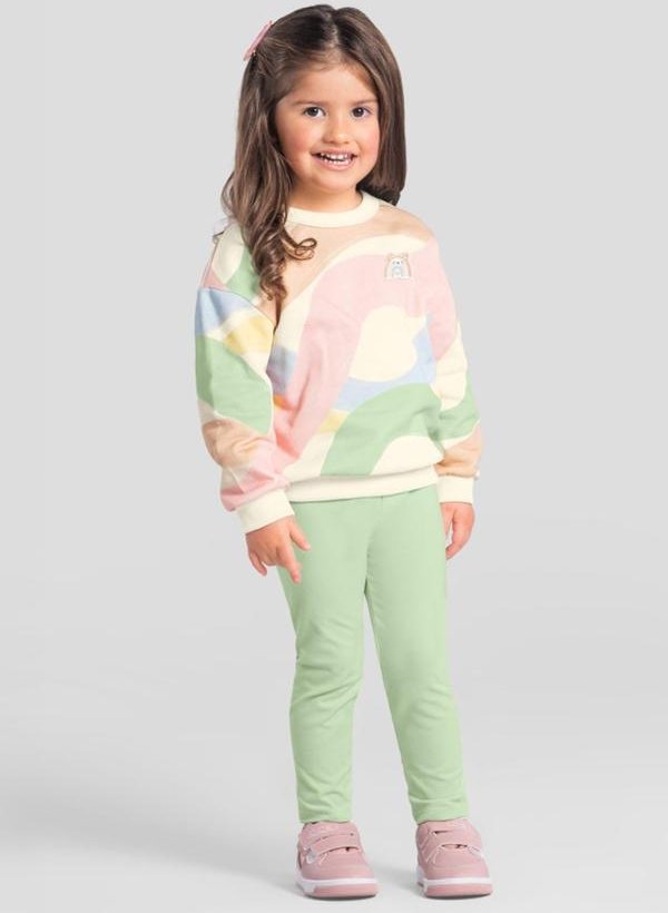 Conjunto Menina em Moletom Azul