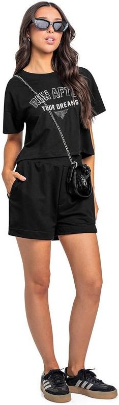 Imagem principal Conjunto com Blusa e Short Juvenil Preto Gloss Gloss