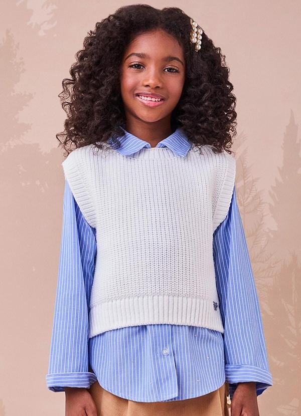 Imagem principal Colete de Tricot Off White Assimétrico Branco Momi Momi