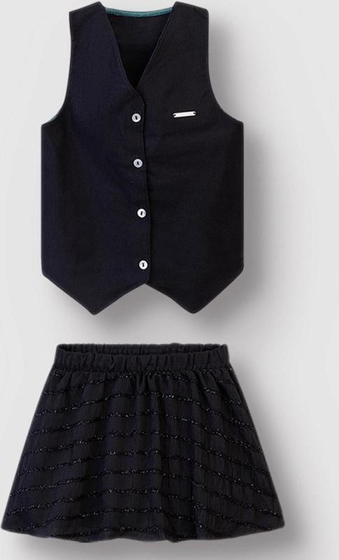 Imagem principal Conjunto Alfaiataria Listrado Brilho Preto Carinhoso Carinhoso