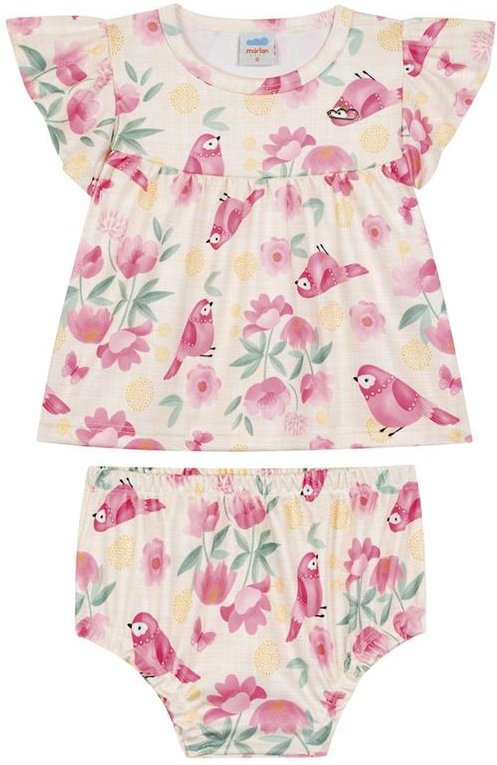 Imagem principal Conjunto Bata e Tapa Fraldas em Newtech Bege Marlan Marlan