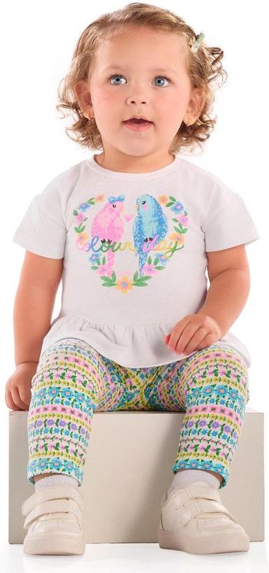 Imagem principal Conjunto Bebê Blusa e Calça Legging Branco Quimby Quimby