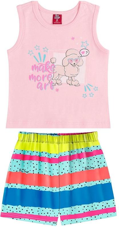 Imagem principal Conjunto Bebê com Regata e Short Rosa Bee Loop Bee Loop