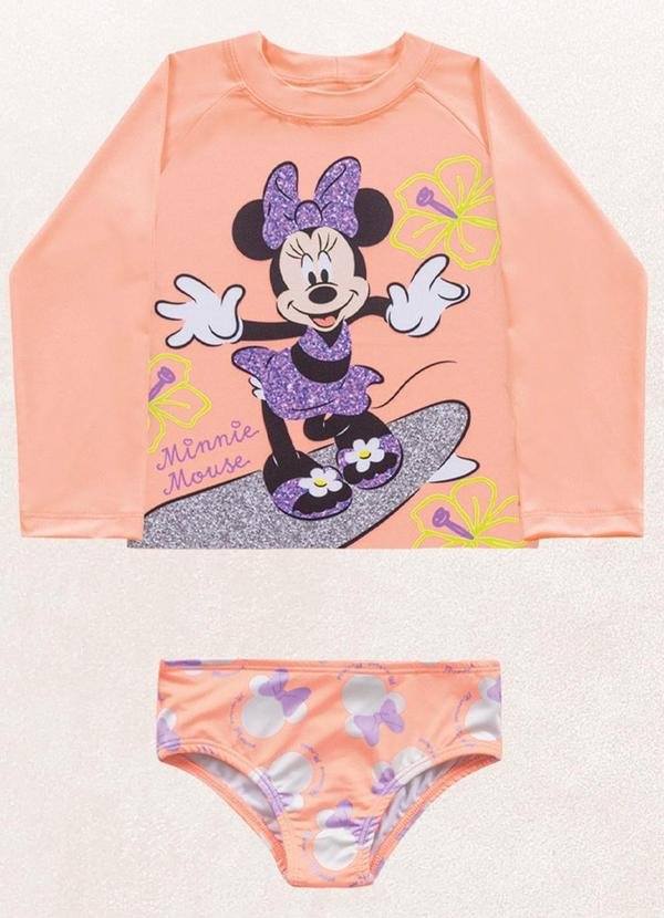 Conjunto Blusa/Calcinha Minnie Laranja
