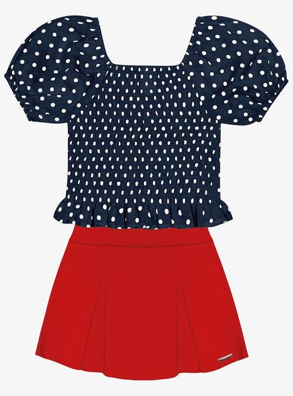 Imagem principal Conjunto Blusa Ciganinha e Shorts Saia Azul Trick Nick Trick Nick