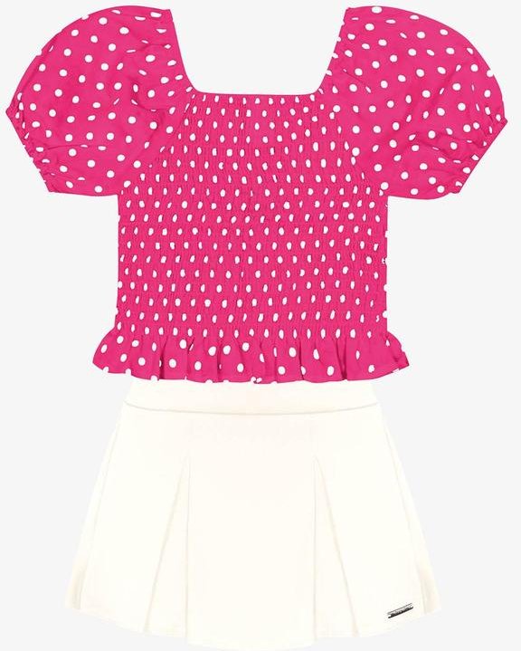 Imagem principal Conjunto Blusa Ciganinha e Shorts Saia Rosa Trick Nick Trick Nick