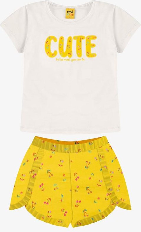 Imagem principal Conjunto Blusa com Shorts Feminino Amarelo Rovi Kids Rovi Kids