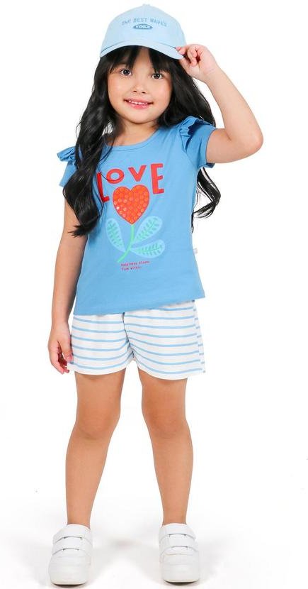 Imagem principal Conjunto Blusa com Silk e Short Estampado Azul Tink Bink Tink Bink