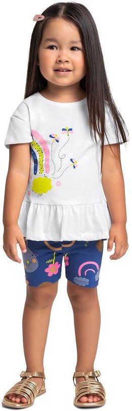 Imagem principal Conjunto Blusa e Ciclista Infantil Bee Loop Branco Bee Loop
