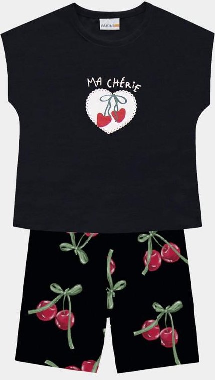 Imagem principal Conjunto Blusa e Ciclista Preto Fakini Kids Fakini Kids