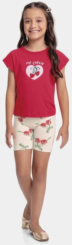 Imagem principal Conjunto Blusa e Ciclista Rosa Fakini Kids Fakini Kids