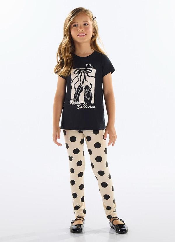 Imagem principal Conjunto Blusa e Legging de Bolinhas Preto