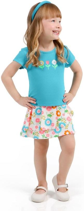 Conjunto Blusa e Saia Azul