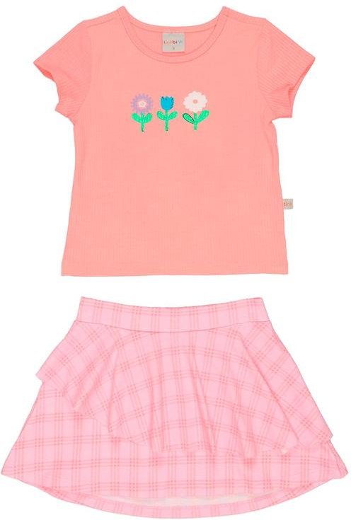 Conjunto Blusa e Saia Rosa