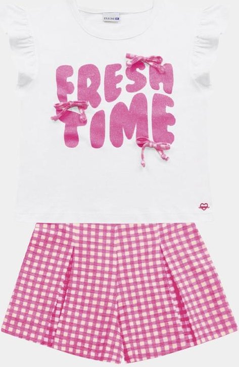 Imagem principal Conjunto Blusa e Short Branco Fakini Kids Fakini Kids