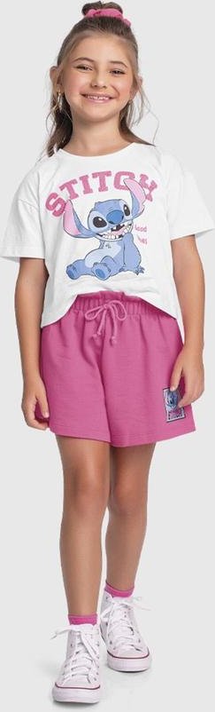 Imagem principal Conjunto Blusa e Short Lilo & Stitch Branco Fakini Kids Fakini Kids