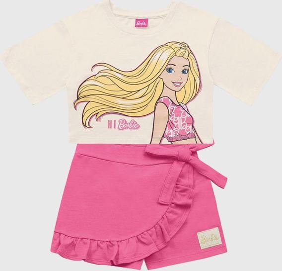 Imagem principal Conjunto Blusa e Short Saia Barbie Bege Fakini Kids Fakini Kids