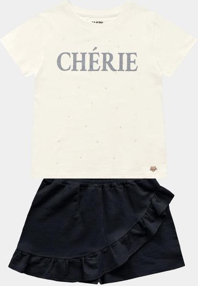 Imagem principal Conjunto Blusa e Short Saia Bege Fakini Kids Fakini Kids