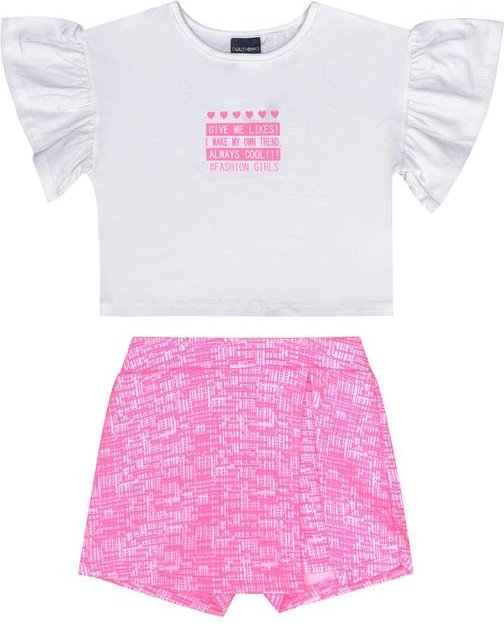 Conjunto Blusa e Short-Saia Branco