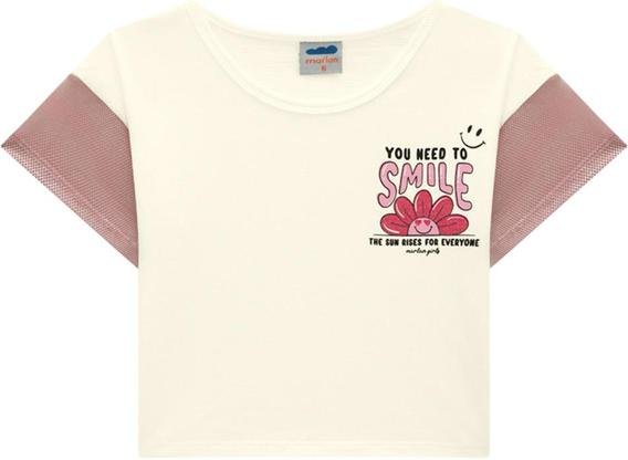 Conjunto Blusa e Short Saia Moletinho Jeans Bege