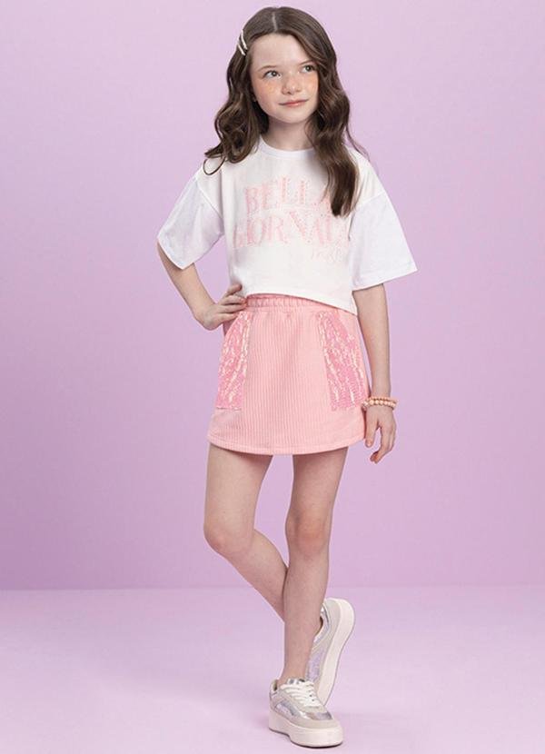 Imagem principal Conjunto Blusa e Short Saia Paetê Rosa Milli E Nina Milli E Nina