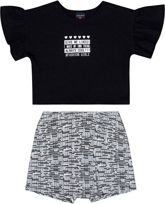 Conjunto Blusa e Short-Saia Preto