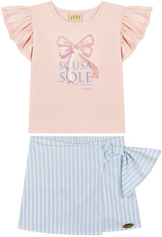 Imagem principal Conjunto Blusa e Short Saia Tecido Plano Rosa Milli E Nina Milli E Nina