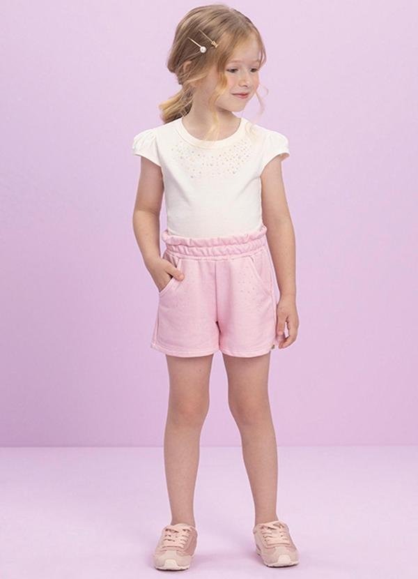 Imagem principal Conjunto Blusa e Shorts em Fleece Linho Bege Milli E Nina Milli E Nina