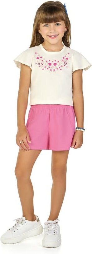 Imagem principal Conjunto Blusa e Shorts em Molecotton Jeans Bege Marlan Marlan