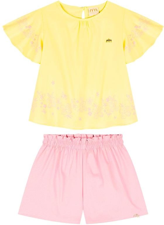 Imagem principal Conjunto Blusa e Shorts em Sarja Amarelo Milli E Nina Milli E Nina