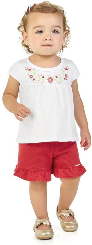 Imagem principal Conjunto Blusa e Shorts Relevo Branco Marlan Marlan
