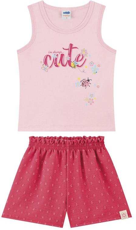 Imagem principal Conjunto Blusa e Shorts Tecido Air Flow Rosa Marlan Marlan