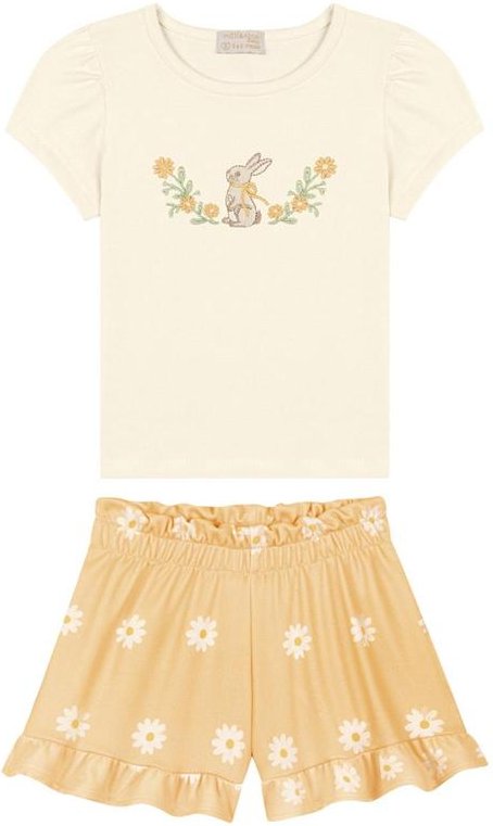 Imagem principal Conjunto Blusa e Shorts TexturizadoBege Milli E Nina Milli E Nina