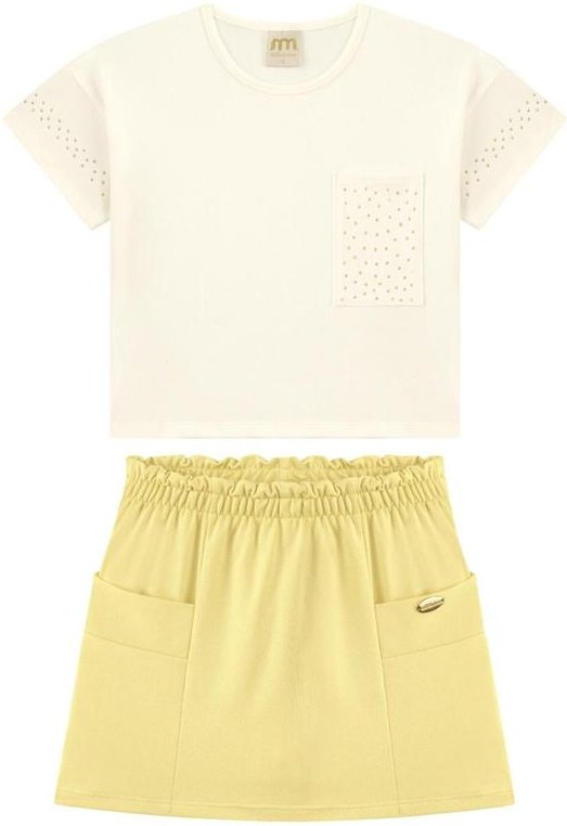 Imagem principal Conjunto Blusa e Shot/Saia Texturizado Bege Milli E Nina Milli E Nina