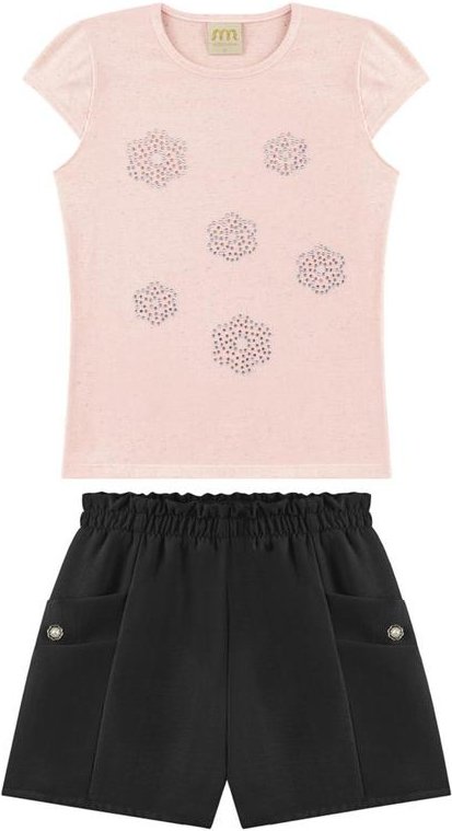 Conjunto Blusa em Cotton e Shorts Air Flow Rosa