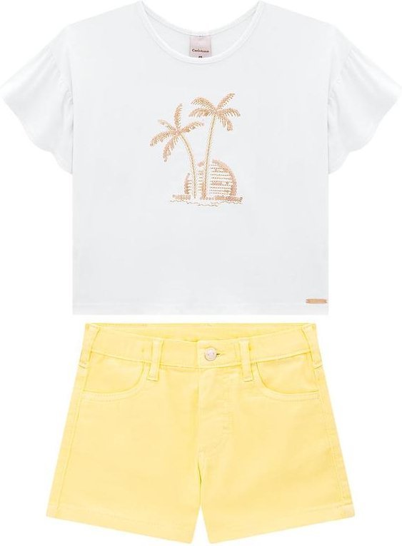 Conjunto Branco Palmeiras Comfort Menina