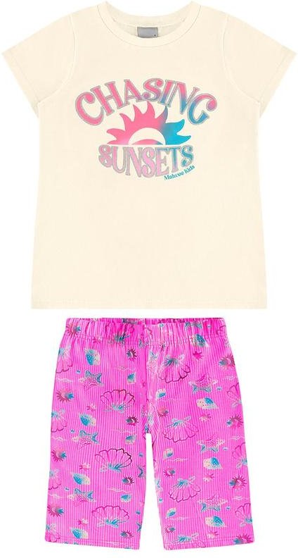 Imagem principal Conjunto Chasing Sunstes com Glitter Off White Malwee Kids Malwee Kids