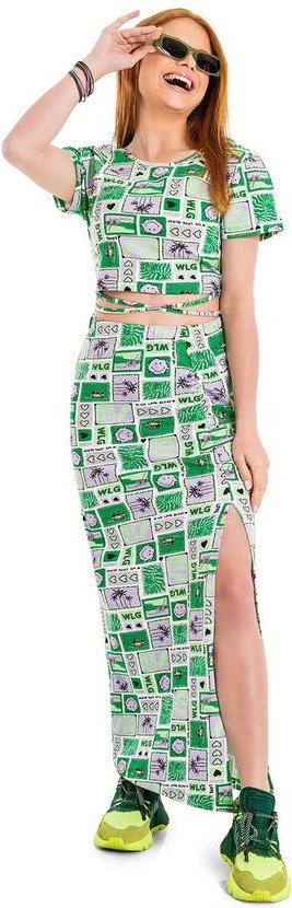 Imagem principal Conjunto com Blusa Cropped e Saia Verde Gloss Gloss