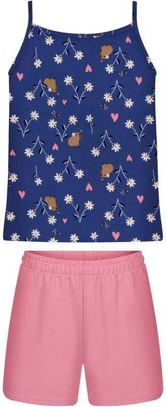 Conjunto com Blusa de Alças e Shorts Azul