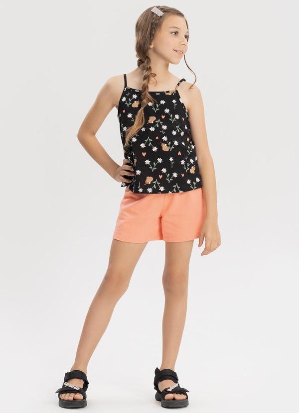 Conjunto com Blusa de Alças e Shorts Preto